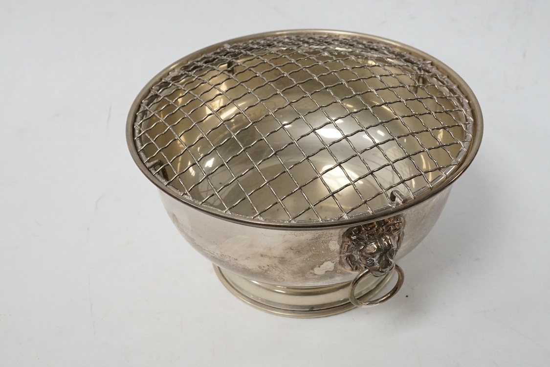 An Elizabeth II silver two handled rose bowl, W.I. Broadway & Co, Birmingham, 1971, with engraved inscription, diameter 16cm, 7.7oz. Condition - fair to good